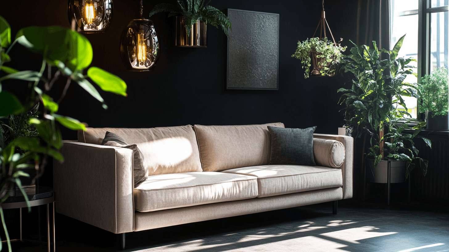 Meubels en decoratie voor kamers met donkere muren