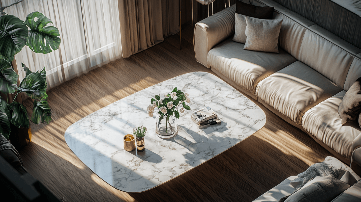 Marmeren tafels stijlvol in je woonkamer integreren
