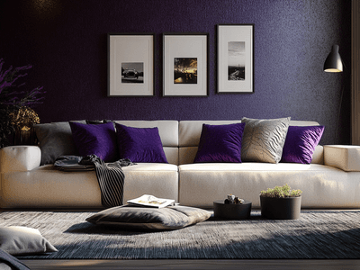 Paarse accenten in de woonkamer: Elegant en stijlvol