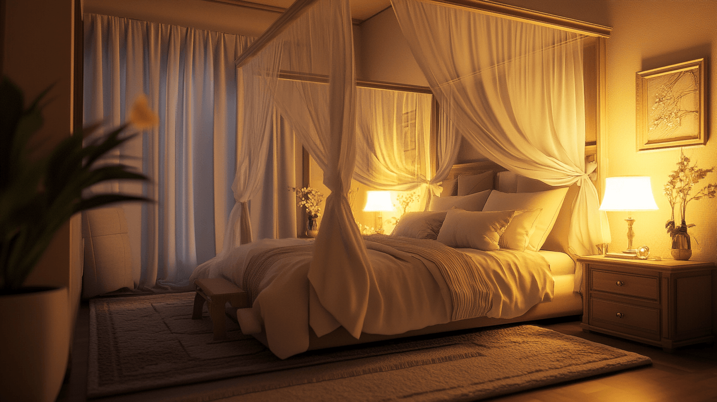 Ontwerptips voor een romantische slaapkamer met hemelbed