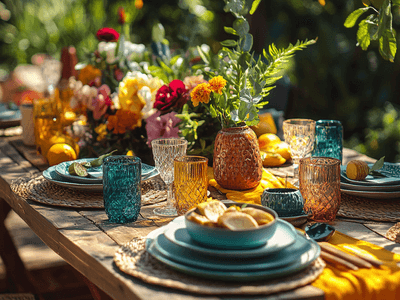 Buiten tafelversiering voor zomerfeesten: Frisse ideeën voor buiten