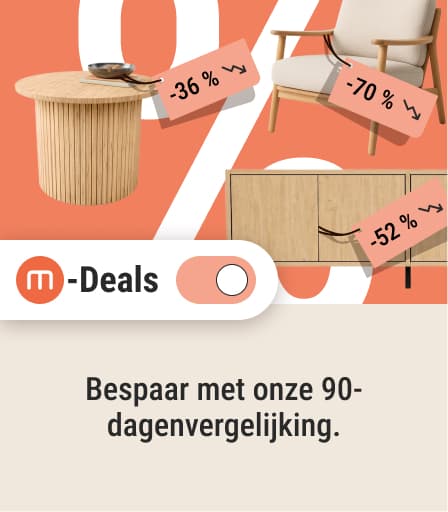 m-Deals: aanbiedingen met 90-dagenvergelijking en optie om alleen kortingen te filteren.